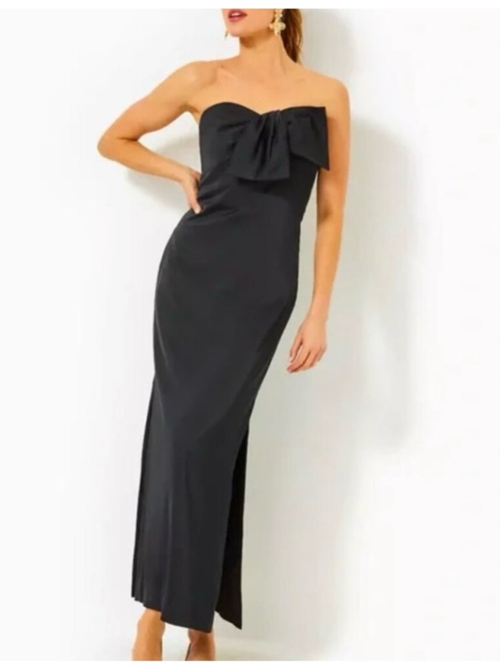 Lilly Pulitzer Carlynn Satin Bow Maxi Dress Size 16 NWT Retail $278